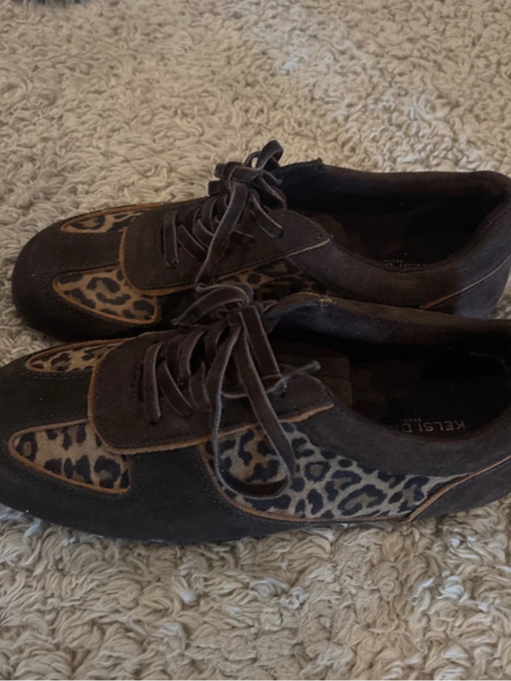 Kelsi Dagger Brooklyn stover Leopard suede Sneakers size 8.5 - Picture 2 of 5